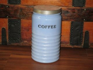 Vintage Jeanette Glass Co.  Delphite Coffee Canister