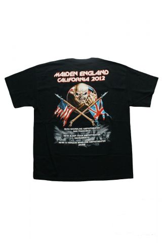 Iron Maiden 2012 Maiden England OFFICIAL California tour t shirt rare vintage XL 3