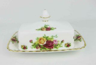 Royal Albert Bone China Old Country Roses Rectangular Covered Butter Dish Nwt