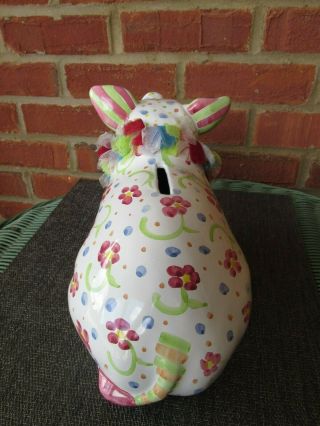 MacKenzie Childs - Large Piggy Bank Bow,  Courtly Check Pigadilly - Discontinued 2