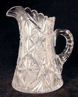 Libbey Abp American Brilliant Cut Glass Crystal Lemonade Water Pitcher