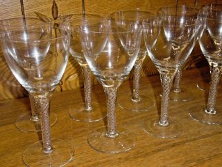 10 Waldonia Crystal Air Twist Stem Wine Glasses - 6 " - W1a1