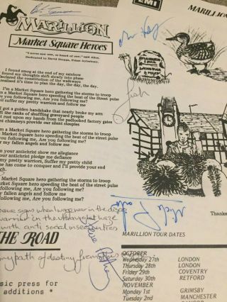 Marillion - The Web - Fanclub Issue 6 - 1982 - Signed / Fish Handwritten Lyrics