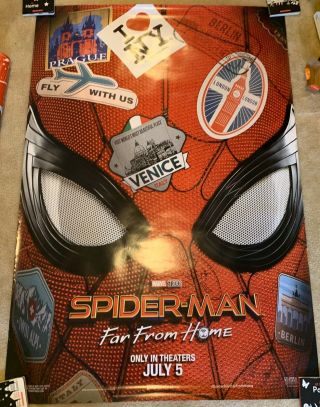 Marvel Spider - Man Far From Home 4ftx6ft Double Sided Movie Bus Shelter