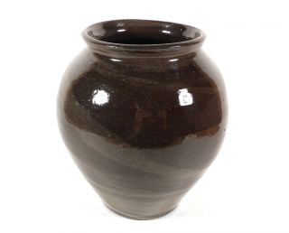 Vintage North State Hand Made Sanford Nc Carolina Pottery Vase Swirl Salt Glaze