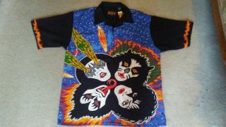 Kiss Button Up Shirt: Rock And Roll Over With Tags From 2001 (size Xl)