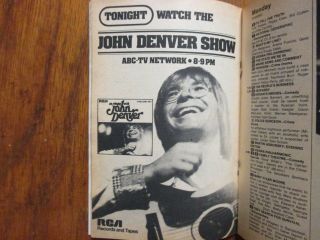 March 8 - 1975 TV Guide (DAVID McCALLUM/THE INVISIBLE MAN/JOHN DENVER/CHAD EVERETT 2
