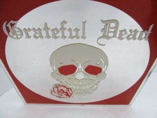 Very Rare,  Vintage,  Early 70 ' s GRATEFUL DEAD 12 x 12 Red,  White Mirror 6