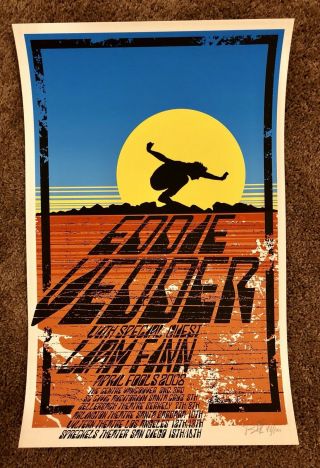 Eddie Vedder 2008 April Fools Tour Poster Ap Signed And Numbered