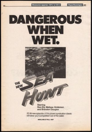 The Sea Hunt_original 1987 Trade Ad / Tv Promo_ron Ely_melissa Anderson