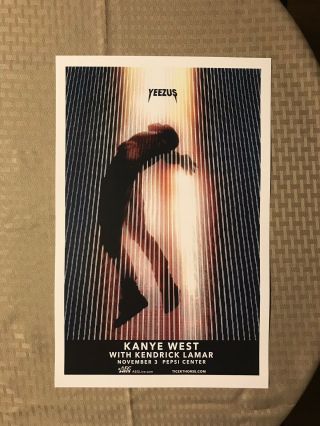 Official Kanye West Yeezus Tour Concert Promo Poster Kendrick Rare