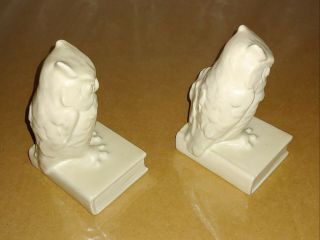 Rookwood pottery OWL BOOK ENDS or PAPER WEIGHTS 2655.  1946 7