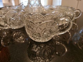 Depression Era 12 Cup Punch Bowl on Base with 12 cups 6