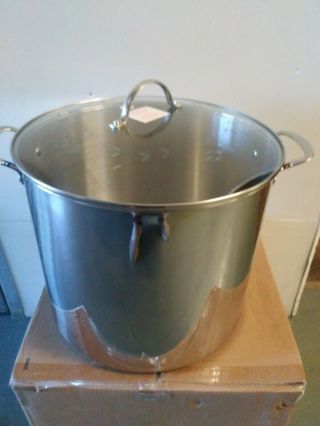 Princess House Heritage Stainless Steel 30 - Qt.  Stockpot & Steaming Rack 6668