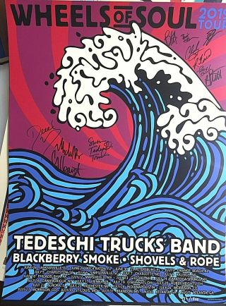 Orig Autographed Tedeschi Trucks Band Wheels Of Soul 2019 Tour Poster Print