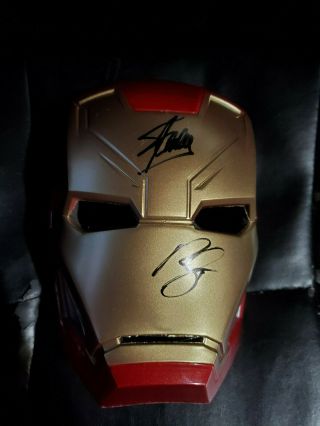 Robert Downey Jr Stan Lee Signed Iron Man Mask Marvel Avengers Endgame
