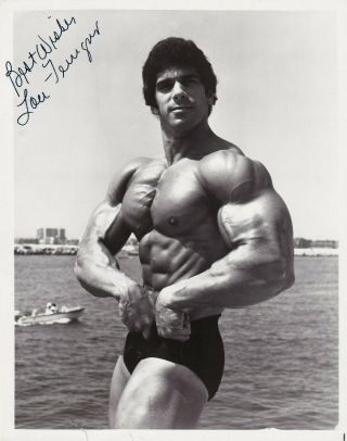 Vintage Lou Ferrigno Autographed 8x10 Bodybuilding Photo W/coa " The Hulk "