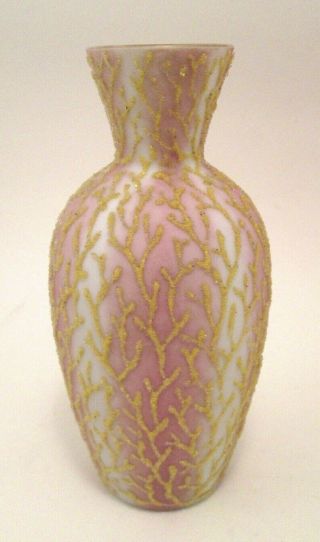 Mt.  Washington / Thomas Webb Peachblow Coralene Vase