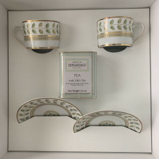 Bernardaud Constance China | Tea Gift Set | 2 Cup & Saucer | Earl Gray Tea |