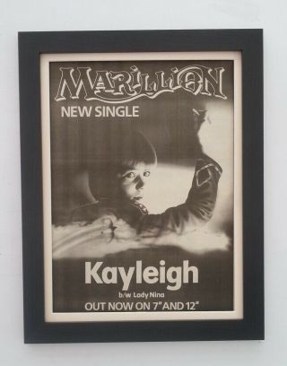Marillion Kayleigh 1985 Rare Poster Ad Quality Framed Fast World Ship