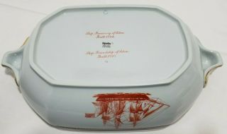 Spode Red Trade Winds Dual Sailing Ships of Salem Casserole W/Lid 8