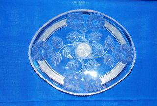 Signed Tuthill Intaglio Cut Glass Plate