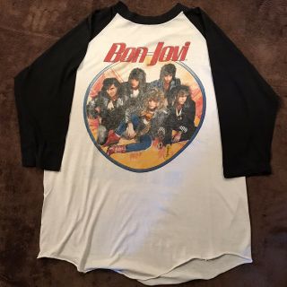 Vintage 1987 Bon Jovi Concert T - Shirt - Baseball Shirt - - Xl