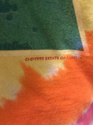 Vintage 1995 Jerry Garcia Hand/Palm Print Grateful Dead Tie Dye Shirt Mens XL 4