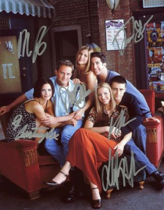 Friends Tv Series Hand Signed By All Cast Of All 6 10x8 Promo