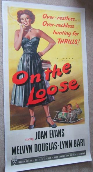 On The Loose 1951 3sht Movie Poster Linen Joan Evans Good
