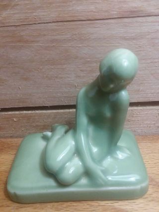 Rookwood 1948 Art Deco Seated Nude Figurine.  / Paper Weight