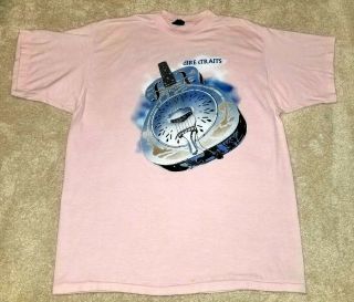 Vintage Dire Staits Brothers In Arms 1985 Concert T Shirt Xl Pink Rare