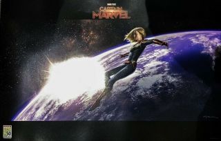 Marvel Poster Sdcc 2019 Captain Marvel Comic Con Exclusive Promo Collectible