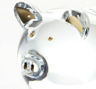 Baccarat Crystal Zodiac Golden Pig Rosy 2019 Clear and Gold 2.  4” H 2
