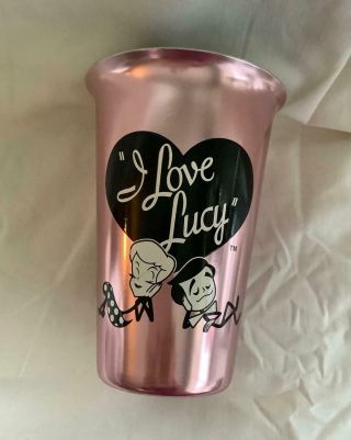 Vtg 3 I Love Lucy Metal Tin Glasses 2