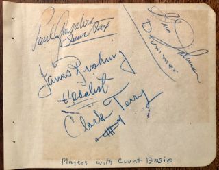 Jimmy Rushing Multi Count Basie Band Autographed Hand Signed Album Page 1940 
