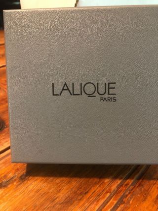 Lalique Crystal Signed Heart Shaped Desk Clock France 6
