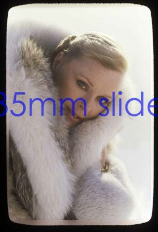 6512,  Elke Sommer,  Wrapped In A Fur Coat,  Orig 35mm Transparency/slide