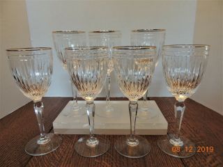 7 Marquis By Waterford Hanover Gold Crystal 8.  5 " Water/wine Goblets