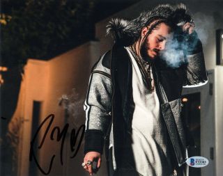 Post Malone Signed Autographed 8x10 Photo Celebrated Rap Rapper Beckett Bas