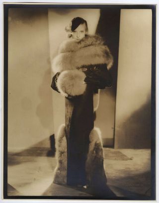 Art Deco Beauty Lili Damita Large Elmer Fryer Sepia Photograph 1930s Stunning