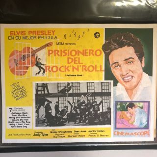 Elvis Presley Jailhouse Rock Mexican Lobby Card Rare