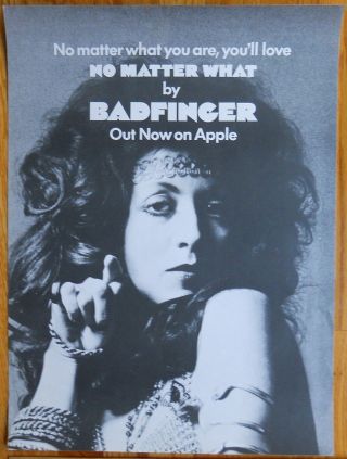 Badfinger 45rpm No Matter What Very Rare Beatles Apple Records Uk Promo Poster