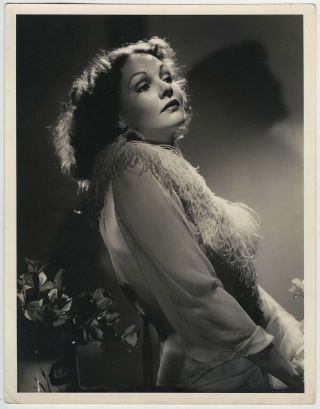 Vintage 1930s Elizabeth Allan Hollywood Art Deco Glamour Photograph Large Format