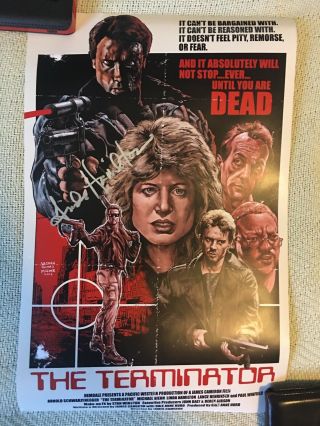Terminator 11x17 Movie Poster Signed By Linda Hamilton