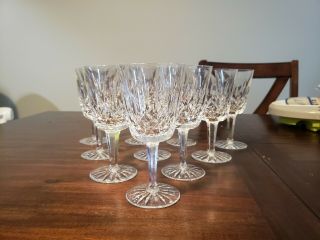 Set Of 10 Waterford Crystal Lismore Tall Water Wine Stem Goblets Glasses 6 - 7/8 "