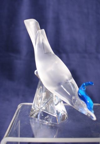 Lalique Pimlico Blue Bird Crystal Figurine France Signed