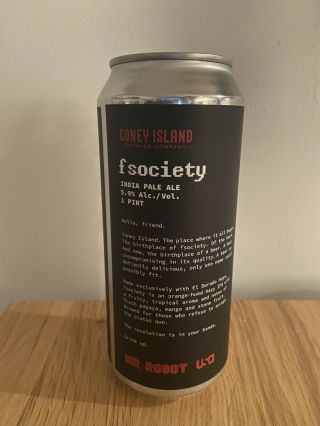 Mr.  Robot - Coney Island Brewery - Limted Release F - Society Empty Can 2