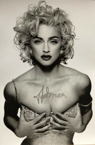 Madonna Signed Photo 30x20cm With.