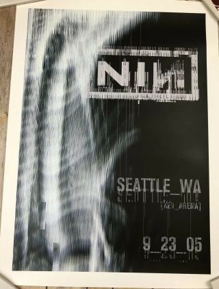 Nine Inch Nails Nin 2005 2006 Tour Poster With Teeth Seattle Lithograph 17x23